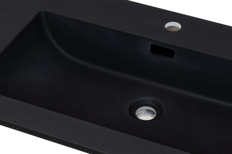 Lavabo Mick noir mat 120x46x1,6cm