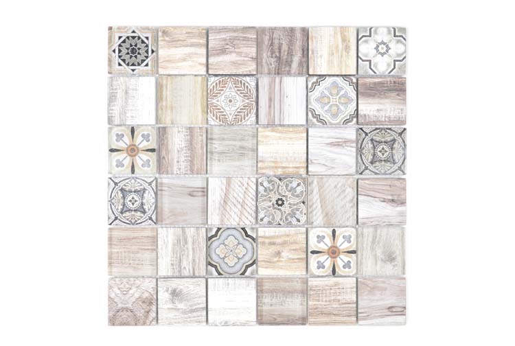 Mozaïek Crystal Mix beige glanzend 30x30cm