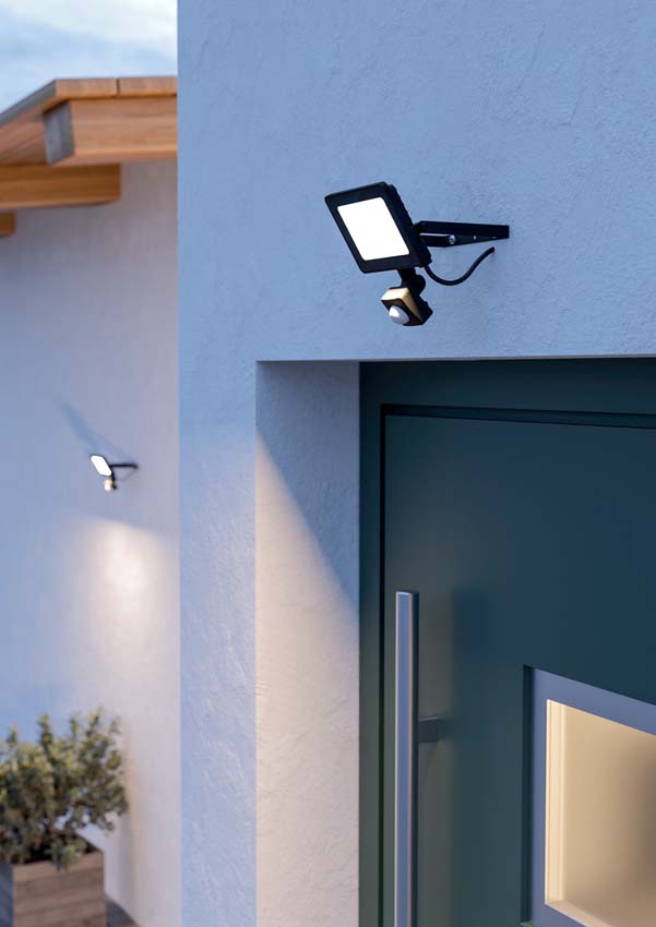 Projecteur LED - Noir - 145x100x25mm - LED - 1x30W - 4000K - IP44 - Capteur PIR