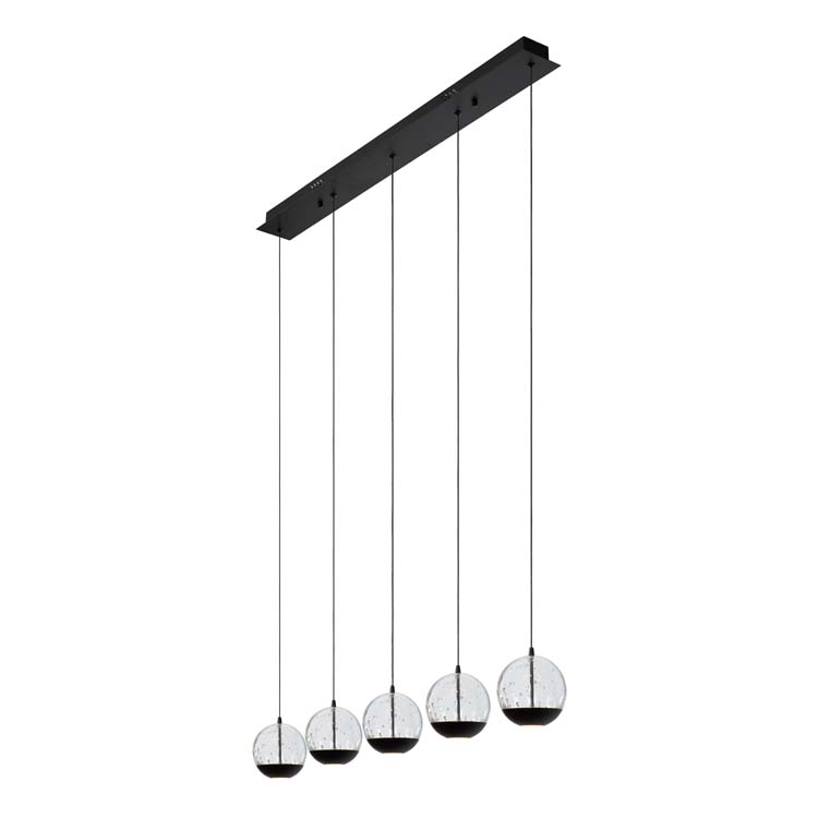 Lucide SENTUBAL - Hanglamp - LED Dimb. - 5x5,3W 2700K - Zwart