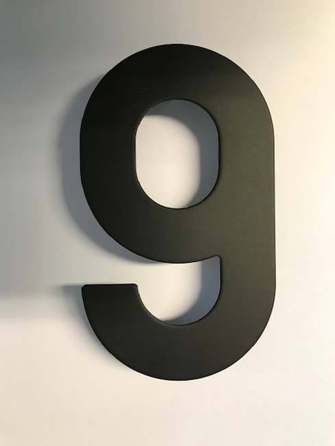 Numéro de maison 9 en inox noir 13 cm