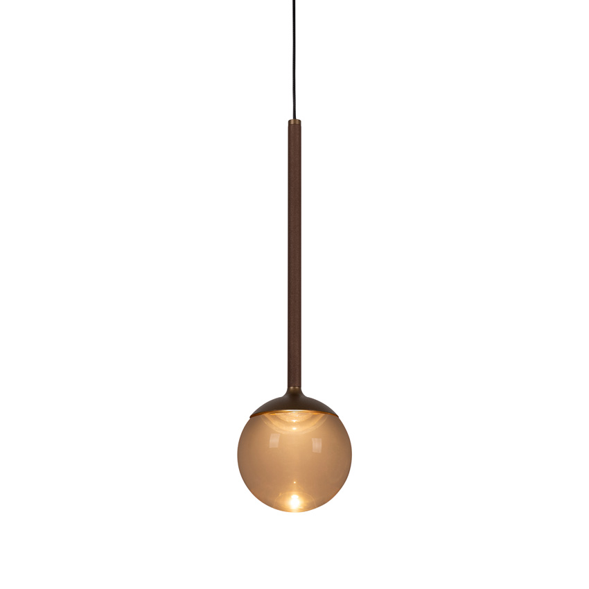 Lucide Premium Calina - Suspension - Ø9,9cm - LED Dimmable - CCT - 1x7W - 2200K/3300K - Avec module LED remplaçable - Café
