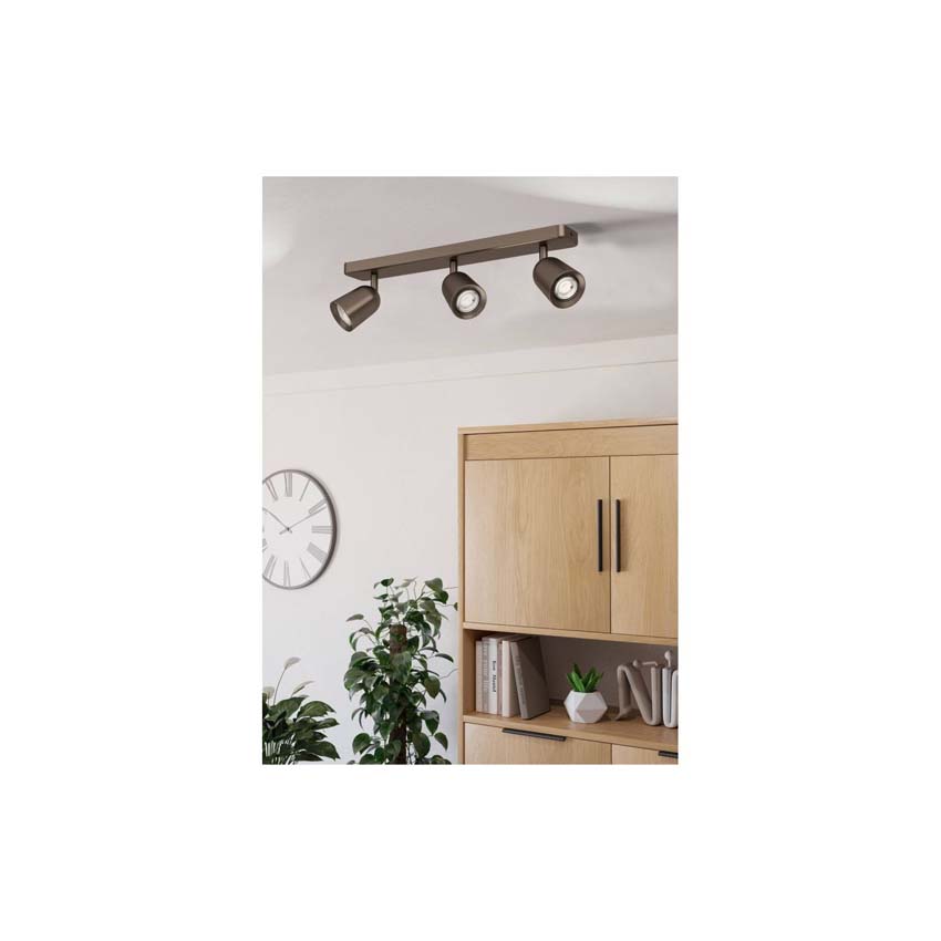 Opbouwspot - Brons - L35xH11cm - Dimbaar - GU10 - 3x5W