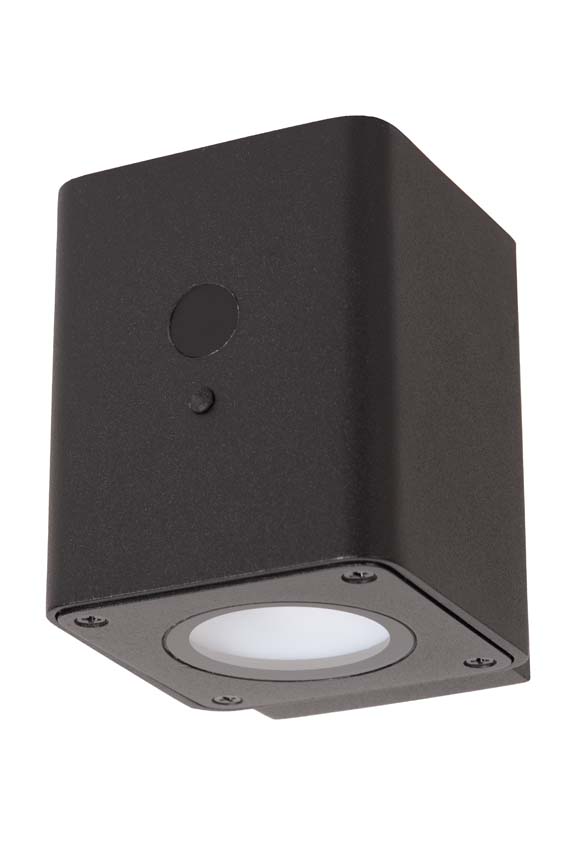 Wandlamp Solar Lomu - zwart - LED dimbaar - 1x1W - 2850K/3150K - IP54 - Dag/nacht sensor