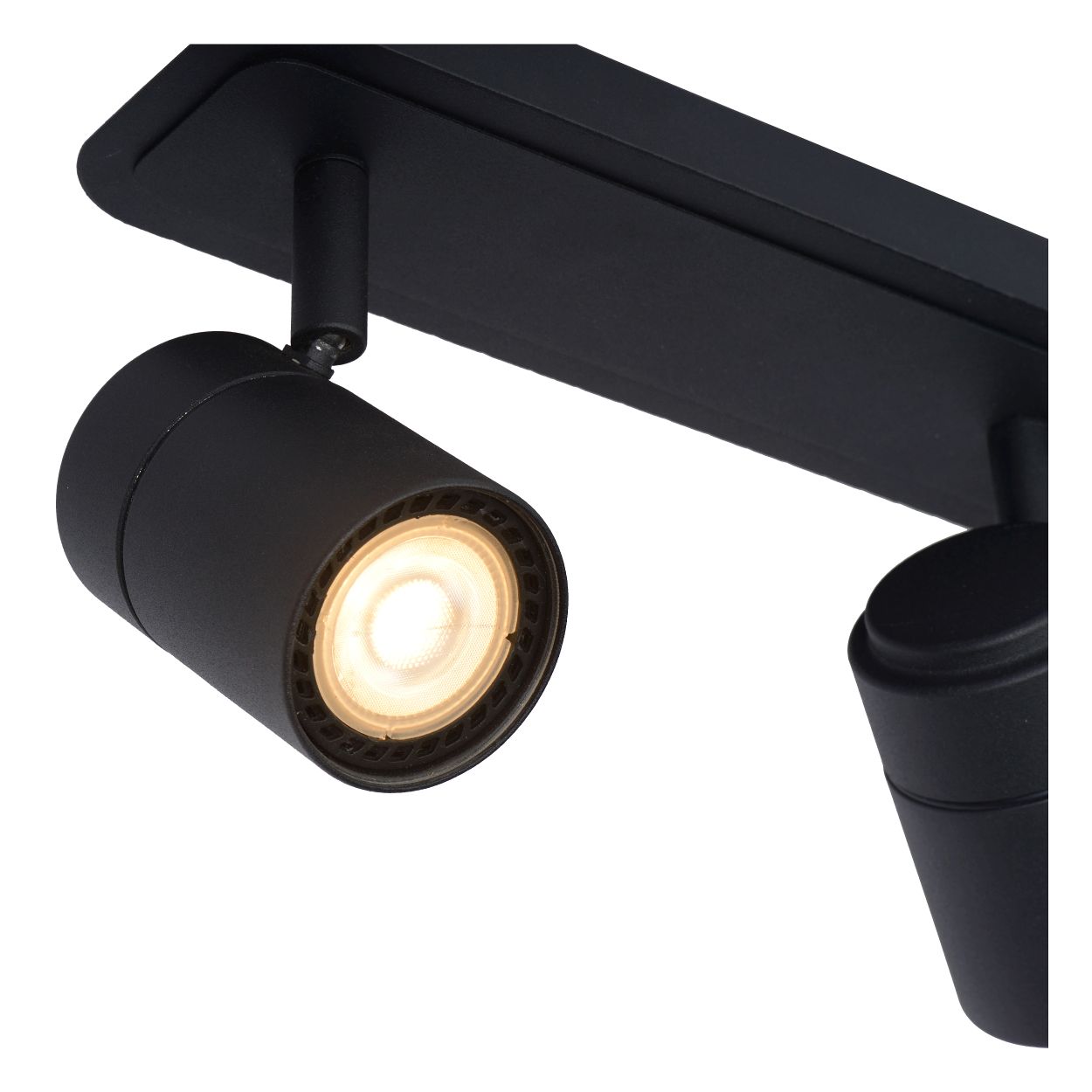 Plafondlamp badkamer - zwart - dimbaar - GU10 - 3x5W - 3000K - IP44