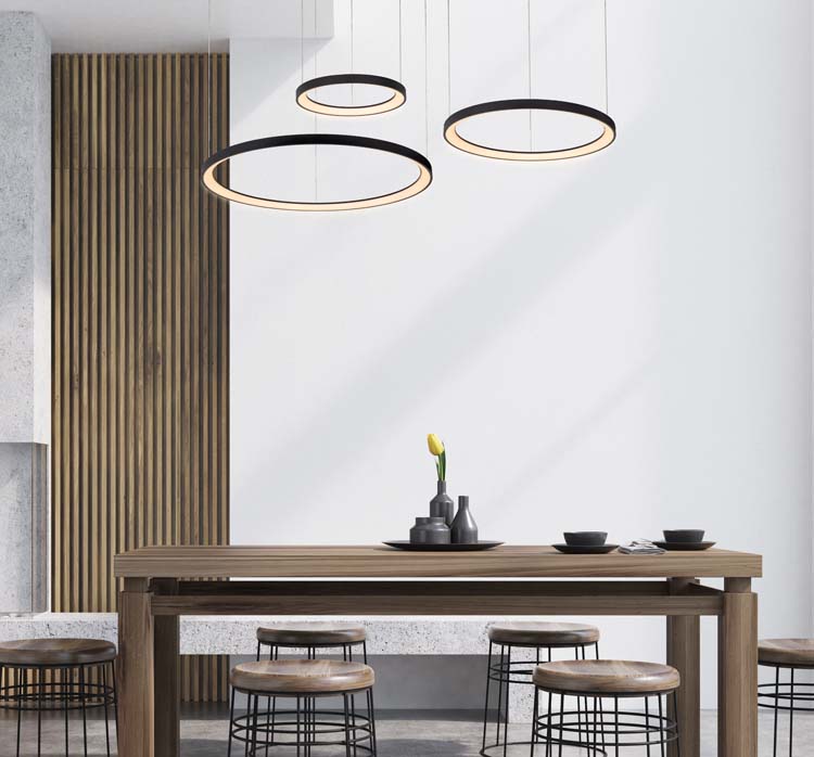 Lucide VIDAL - Hanglamp - Ø 78 cm - LED Dimb. - 1x120W 2700K - Zwart