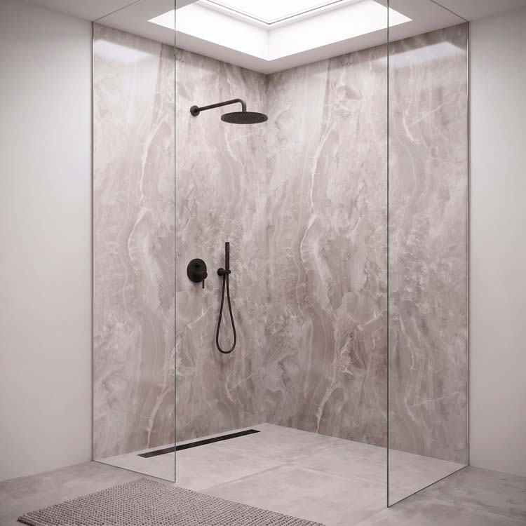 Panneau mural PVC travertin beige 120x280x0,3cm
