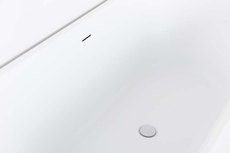 Hoekbad Chris mat wit geribbeld rechts 170x80cm