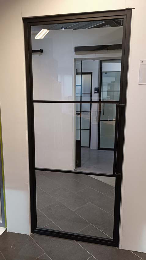 Dubbele stalen binnendeur Tirza zwart 2x3R pivoterend op maat