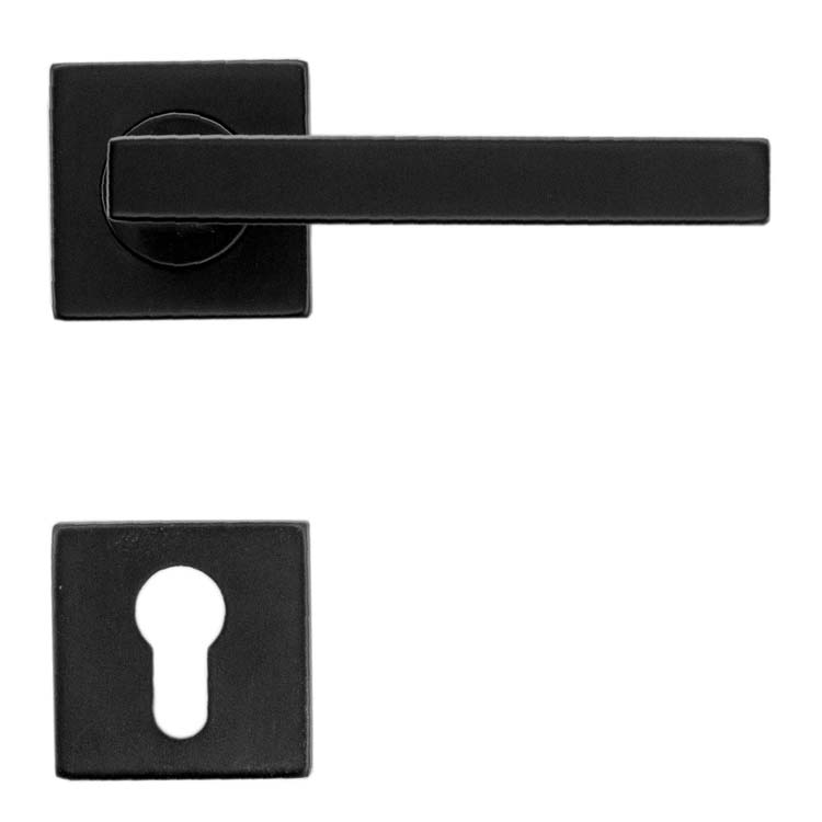 Poignée de porte pro tivoli 16mm noir rosace cylindre