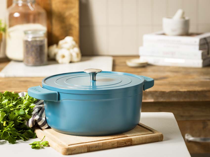 Marmite avec couvercle Dagelijkse Kost Proline bleu-vert Ø26cm avec revêtement antiadhésif