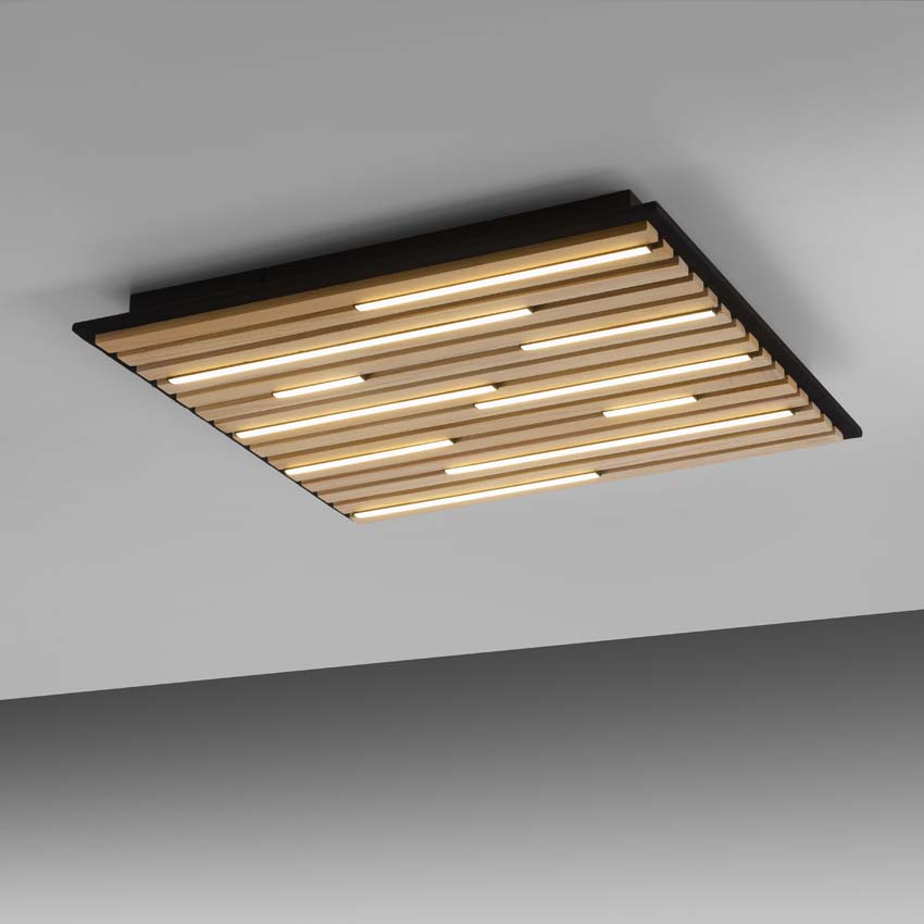 Plafonnier Line-Up natural wood - dimmable - 37W - 2700-5000K - IP20