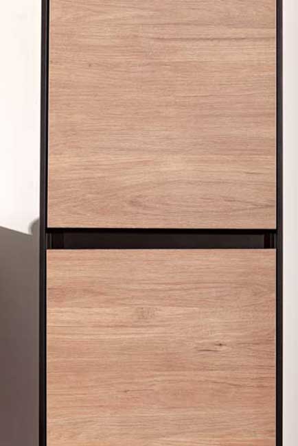 Badkamermeubel Molly houtlook hangend met enkele wastafel glanzend wit 90cm