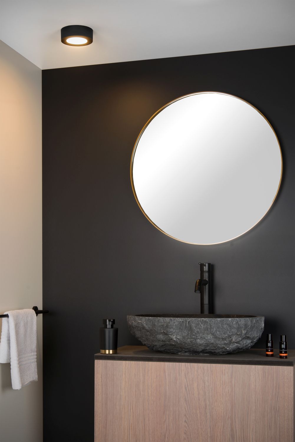 BRICE-LED Plafonnier Dimmable 8W Ø11.5cm IP44 Noi