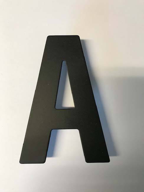 Numéro de maison A en inox noir 13 cm