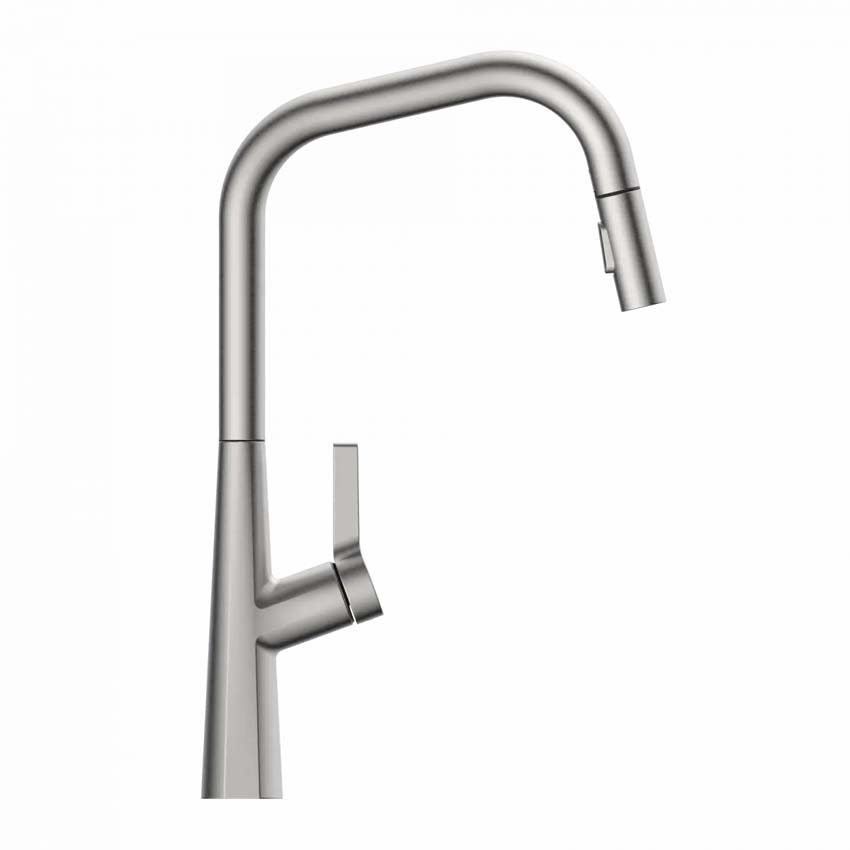 Robinet de cuisine Wasserwerk WK 9 Edge aspect inox avec bec extractible