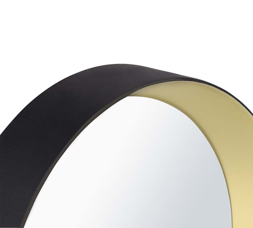 Spiegel set rond zwart/goud 25x25cm (5 stuks)