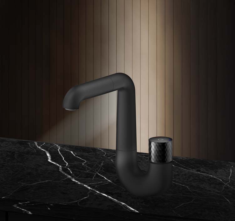 Robinet de lavabo Valentina noir mat