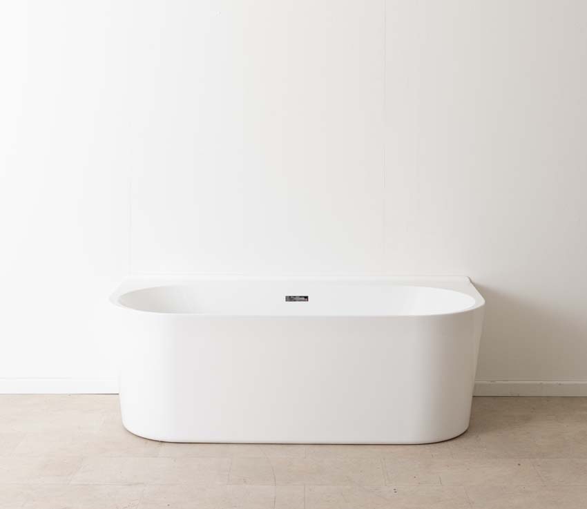 Half vrijstaand bad Hess glanzend wit 170x80cm