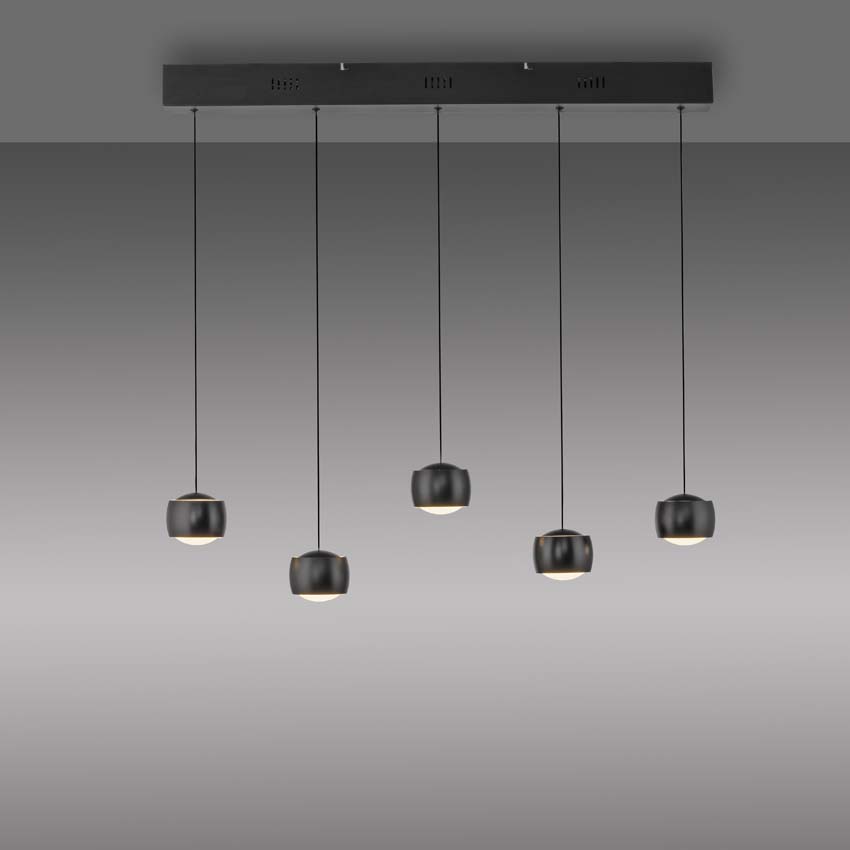 Suspension Easy Lift - Noir - 110x10cm - Dimmable - 5x5W - 3000K