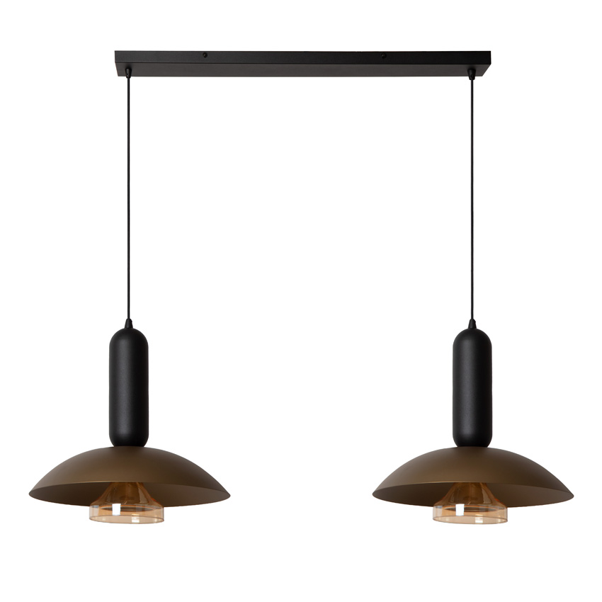 Lucide Essential Grantham - Hanglamp - 2xE27 - Koffie