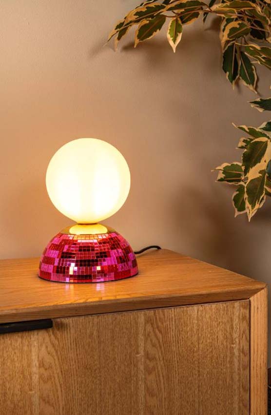 Lucide Essential Glitzer - Tafellamp - Ø14cm - 1xG9 - Roze