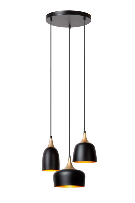 Suspension - Ø30cm - 3xE14 - Noir