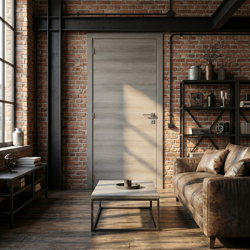 Complete binnendeur S61 Ardenne grijs 201,5x73cm tubespaan omkeerbaar + deurkast 16,5cm