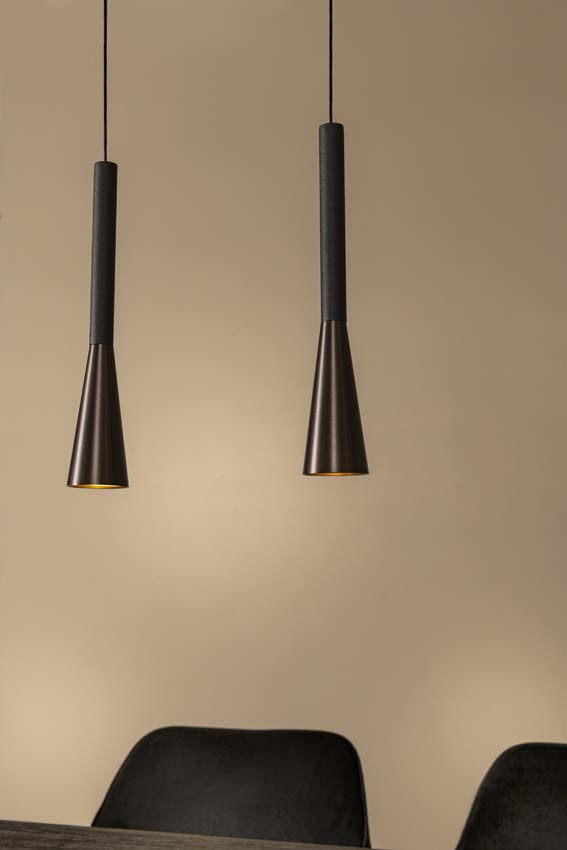 Lucide Premium Joakim - Suspension - LED dimmable - CCT - 7x6,2W 2700K/4000K - Café