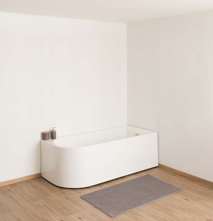 Hoekbad Hilde glanzend wit rechts 170x78cm