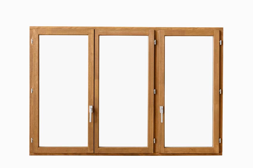 Fenêtre battant bois Meranti Trae 3 vantaux 55mm naturel 1800 x 1200mm