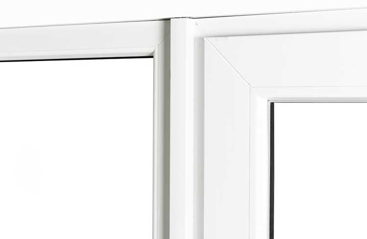 Buitendeur 3 delen PVC helder glas antraciet/wit rechtstrekkend op maat