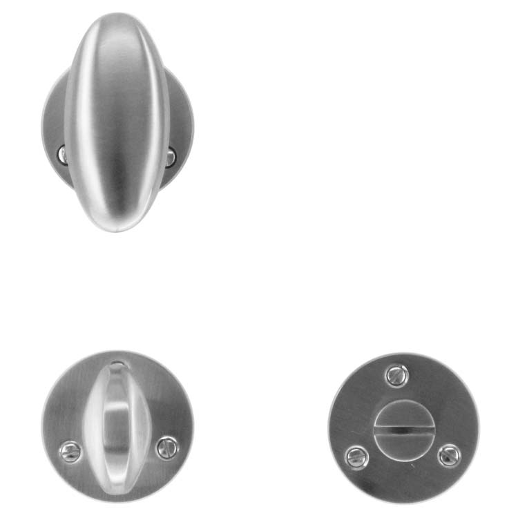 Poignée de porte lecce modèle vieux look inox avec serrure toilette