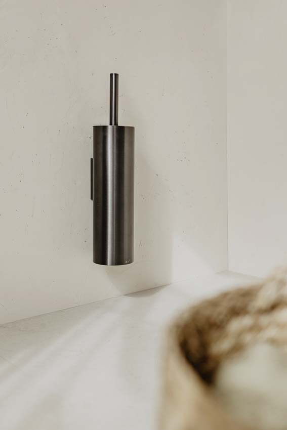 Toiletborstel Zack Tubo RVS grafiet 40,2cm wand