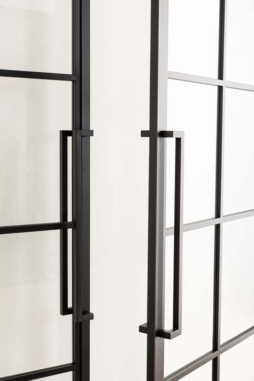 Dubbele stalen binnendeur Tara zwart 2x8R links duwend op maat