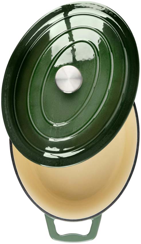 Poêle à frire avec coucercle vert Ø33cm