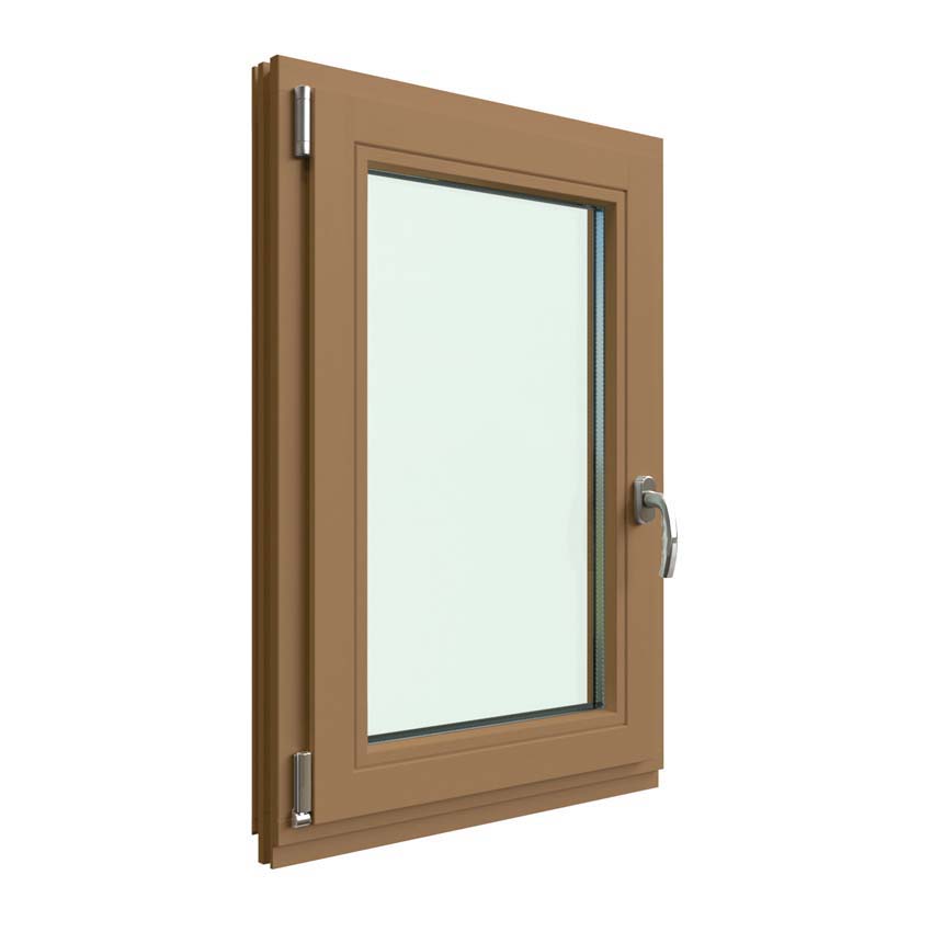 Draaikiepraam 1-vleugel Vardelux Meranti hout 68mm naturel links opendraaiend op maat