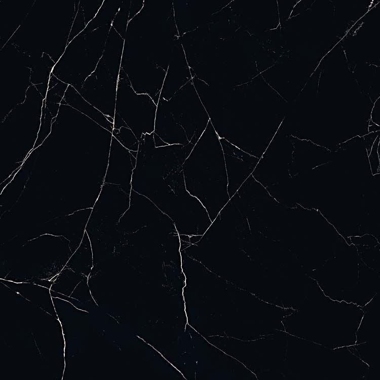 Vloer- en wandtegel Casanova Marquina Nero marmerlook mat zwart 80x80cm