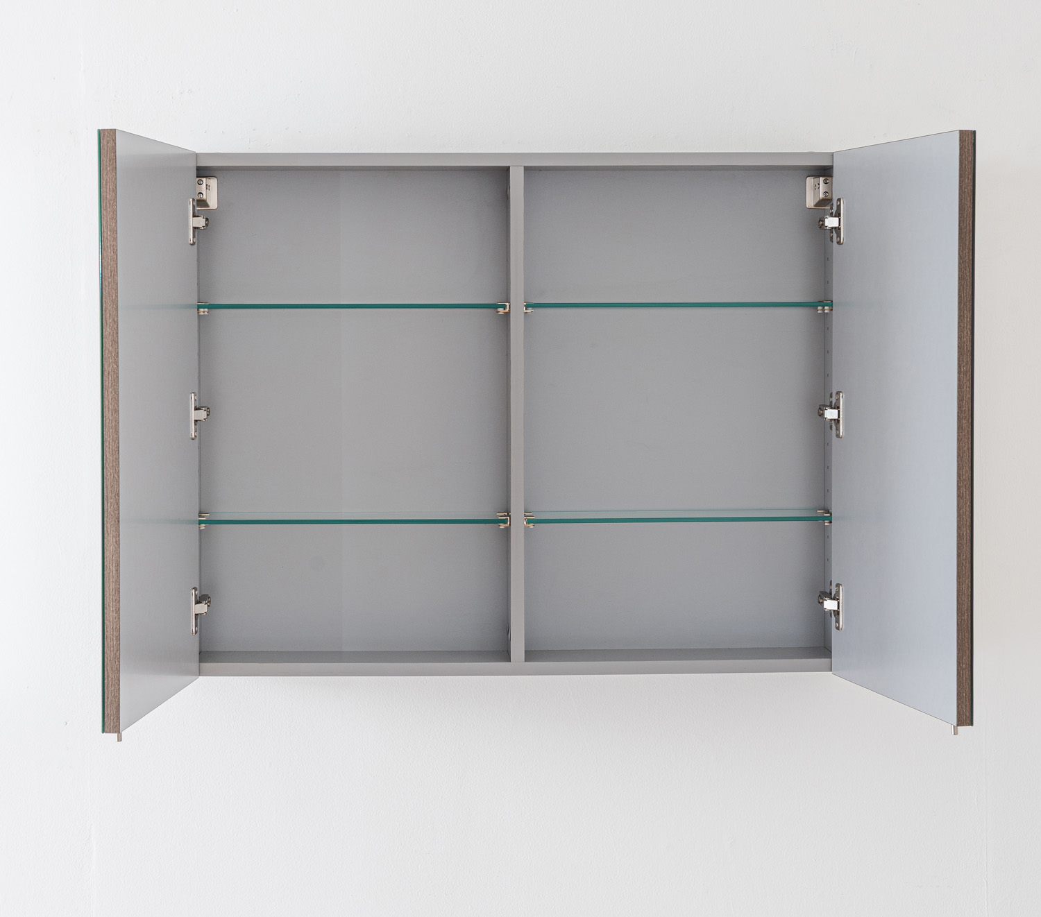 Armoire de toilette Tarik rectangulaire avec portes miroir double face chêne ambré 90x70cm