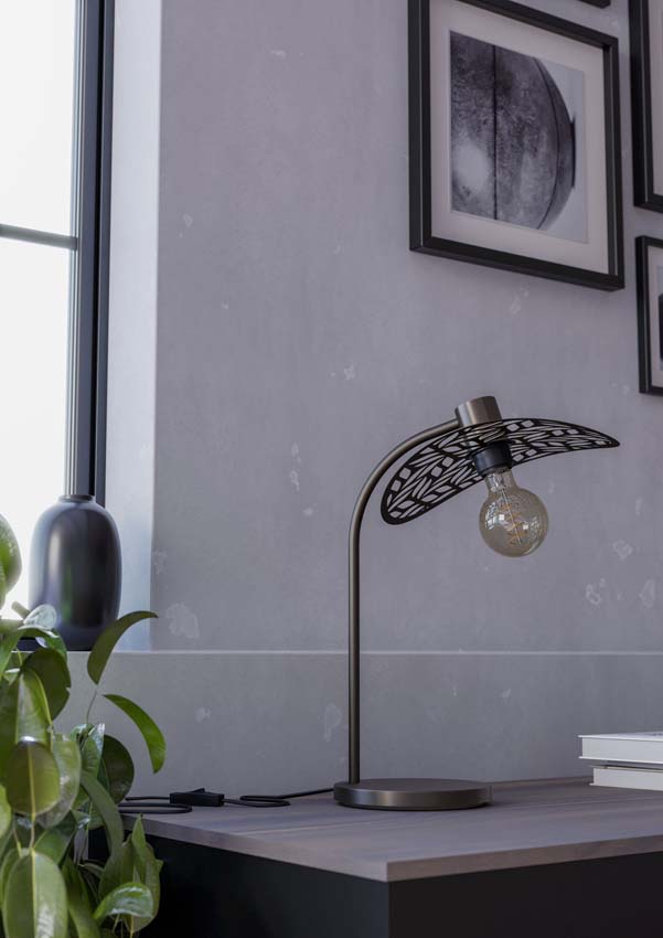 Tafellamp - Brons - 33,5x30x46,5cm - E27 - 1x60W