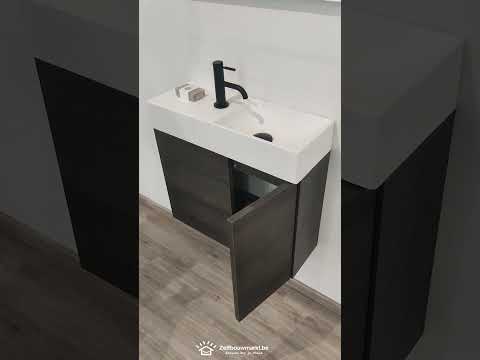 Meubel Dragan donker eik 2 deur asym wast mat wit