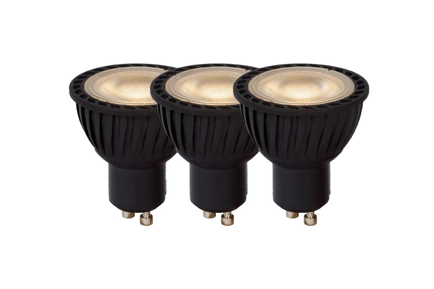 Lucide MR16 - Ampoule LED - Ø5cm - LED dimmable - GU10 - 3x5W 3000K - Blanc - Lot de 3