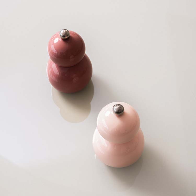Moulin de poivre et de sel rose 12cm set de 2