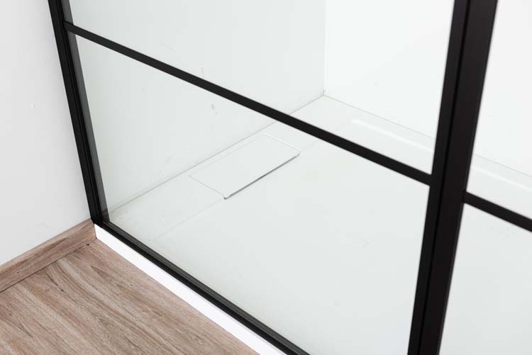 Porte de douche tournante avec partie fixe Ulysses noir 160x200cm