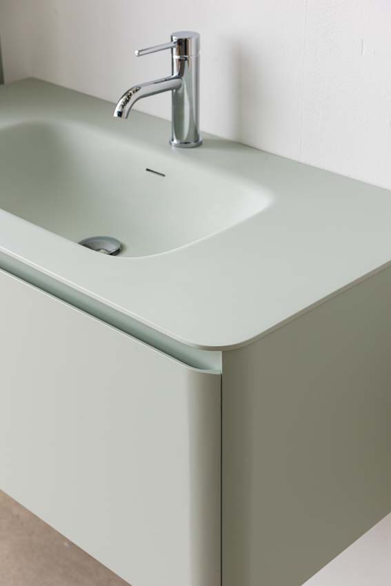 Meuble de salle de bain Austin menthe avec lavabo simple mat 90cm