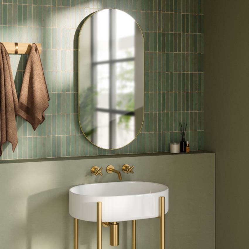 Miroir Umbra Hubba ovale cuivre 91x45cm