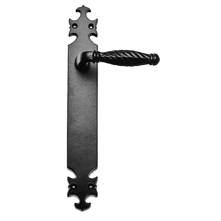 Poignée de porte anzio noir sur bouclier sans cylindre