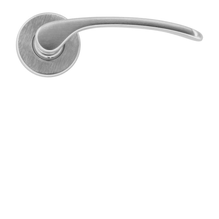 Poignée de porte pro piacenza chrome brossé sans rosace