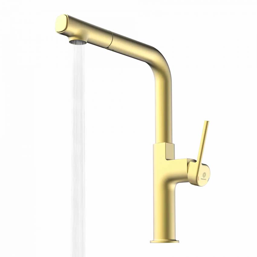 Robinet de cuisine Wasserwerk WK 11 or mat avec bec extractible