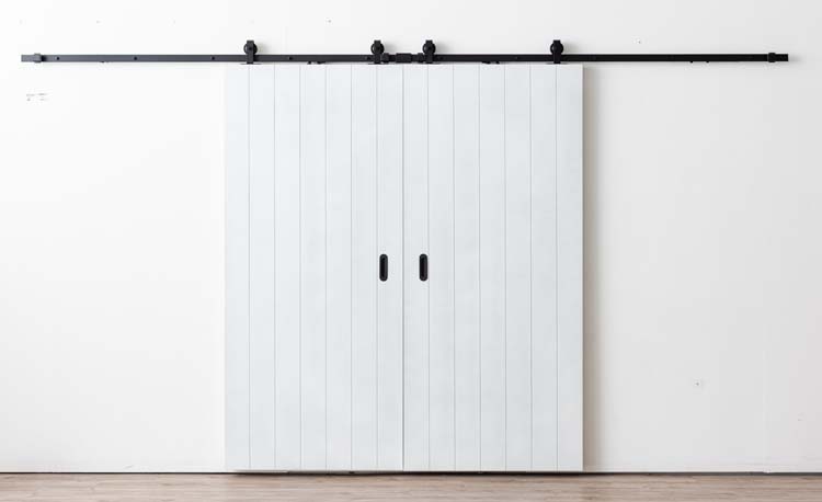 Porte coulissante double Titus avec V-joint+rail noir 2x 930x2115mm